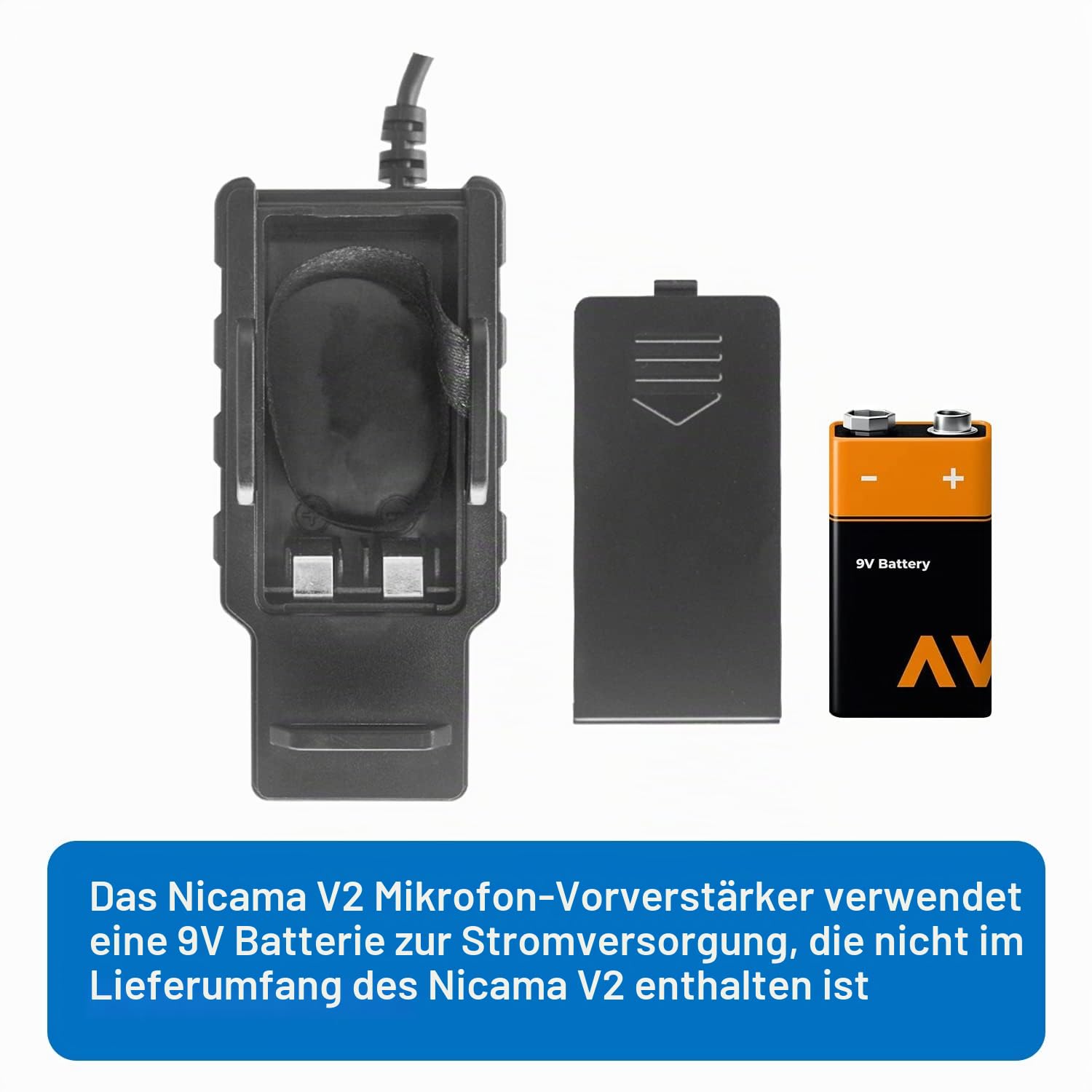 Nicama V2 Mikrofonvorverstärker für iPhone iPad DSLR Kamera, XLR Buchse auf 3,5 mm TRS und TRRS Adapter mit Phantomspeisung für Shotgun oder Kondensatormikrofone