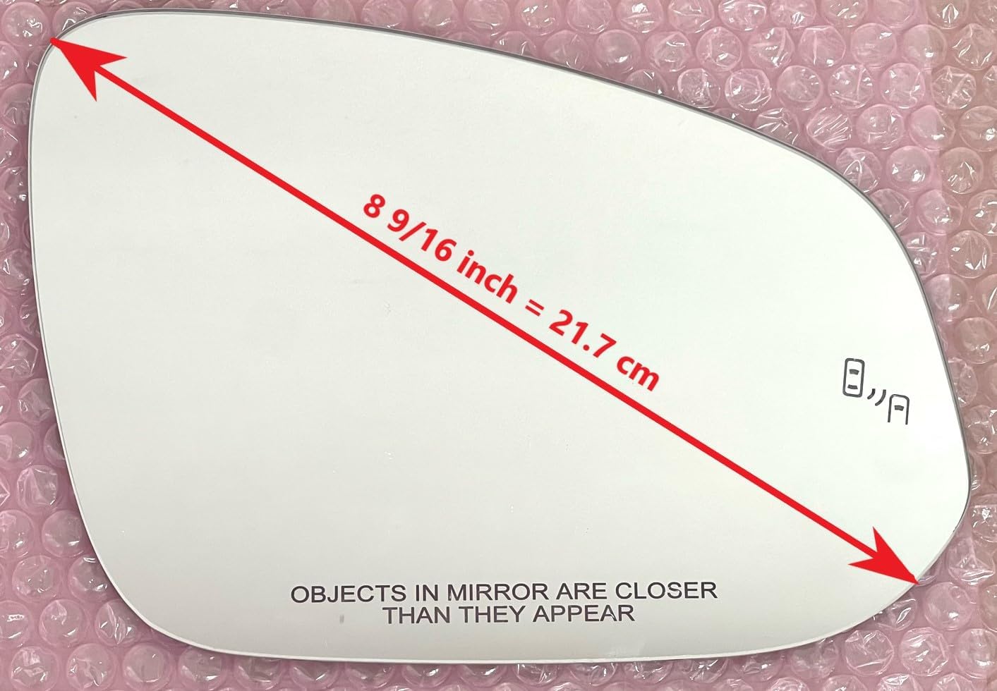 Replacement Blind Spot Mirror Glass with Full Size Adhesive for 2014-2025 Toyota Highlander 4Runner Tacoma RAV4 Venza Corolla Cross Grand Highlander RAV4 Prime Passenger Side View Right RH