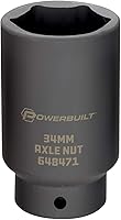 Vista 8 de Powerbuilt 647076 - 647076 - Toma de tuerca de eje de 1.142 in, punta extra profunda, quitar tuercas del eje del eje de la rueda delantera, orificio