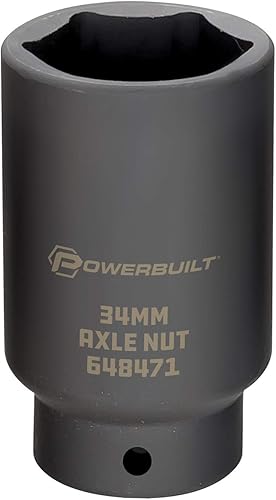 Vista 8 de Powerbuilt 647076 - 647076 - Toma de tuerca de eje de 1.142 in, punta extra profunda, quitar tuercas del eje del eje de la rueda delantera, orificio