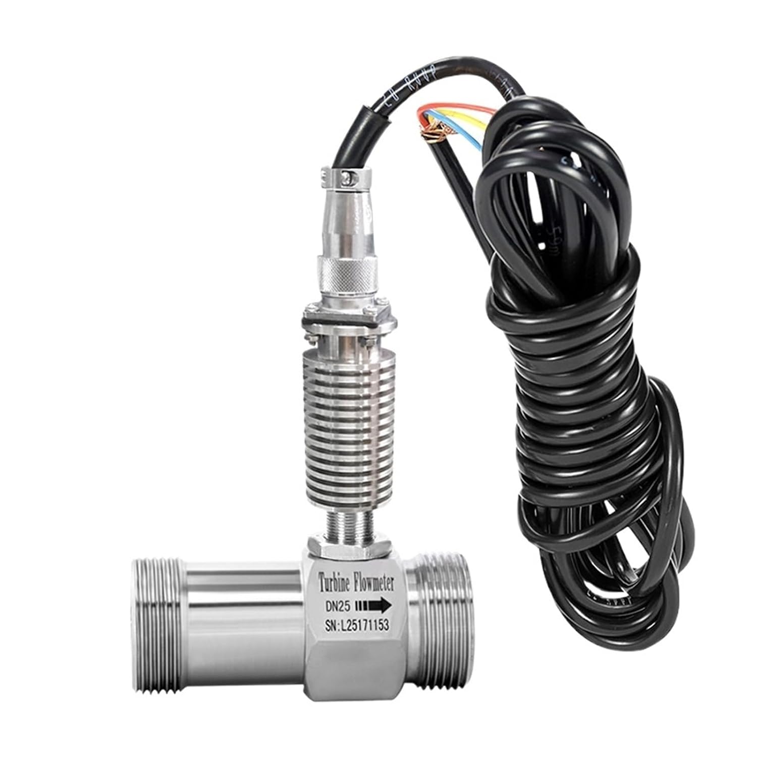 Water Turbine Flow Meter Sensor Liquid Diesel Gasoline Milk Alcohol Methanol Pulse Signal(DN10)
