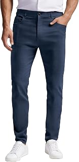 Men's Slim Fit Stretch Dress Pants 5 Pocket Comfort Slacks
