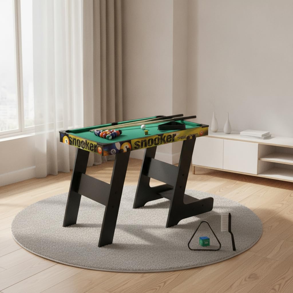 Biliardo per Bambini, Mini Biliardo da Tavolo in Legno con Accessori Completi, Salvaspazio