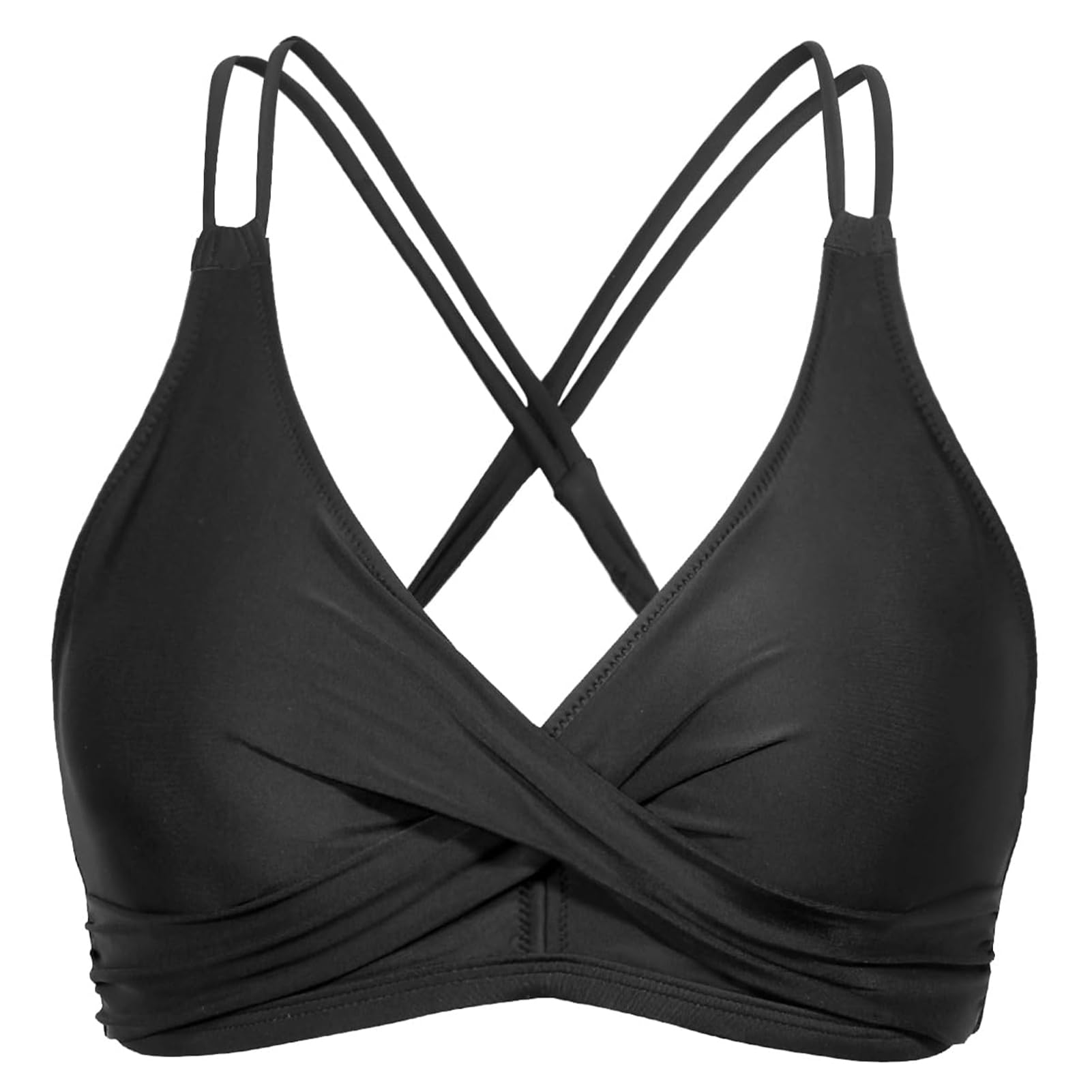 Rayson Top de Bikini para Mujer Push Up Simple Acolchado Clásico Versátil Traje de Baño con Cordones