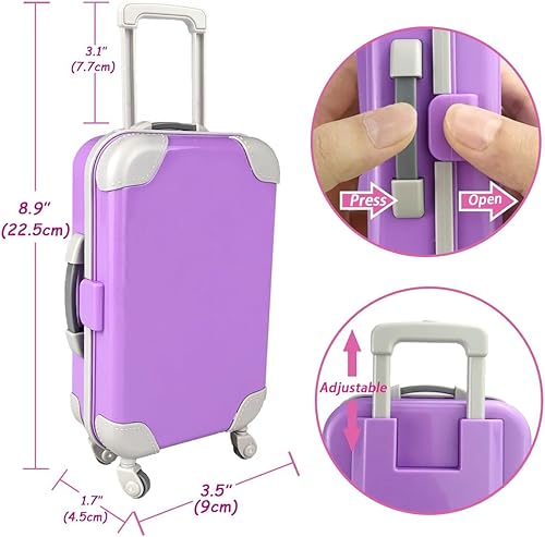 Miniatura 7 de Ropa y accesorios para American Doll juego de viaje para muñecas artículos para muñeca de 18 pulgadas ropa de muñecas bonita bolsa traje de baño y