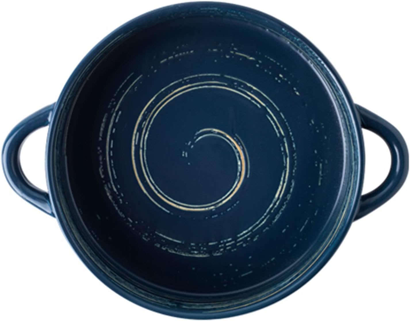 Baking Tray,Ceramic Bakeware,Porcelain Ceramic Baking Dish With Handle, Oven Ceramic Baking Pan, blue-7inch 950ml (Color : Blu, Size : 7inch 950ml) (Color : Black, Size : 7inch 950ml)