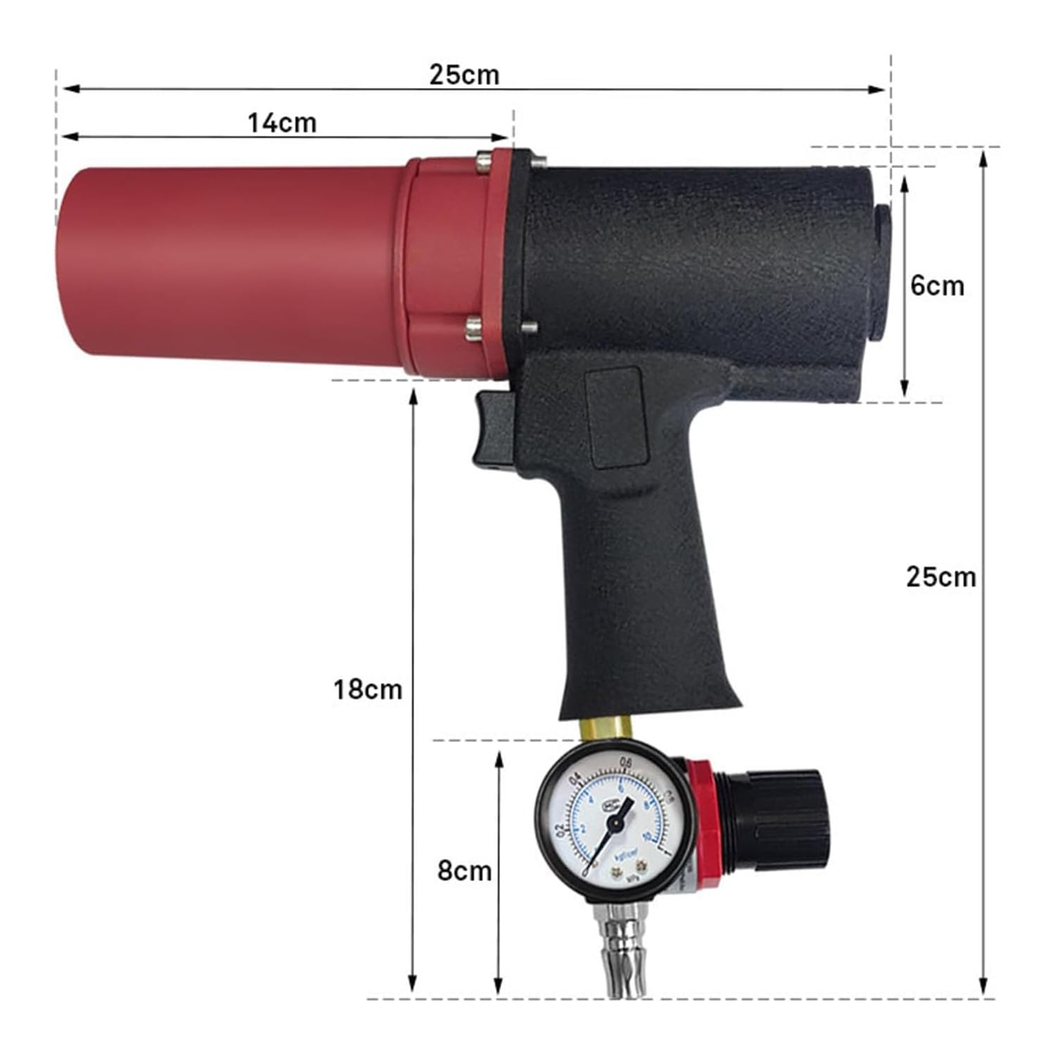 Pistola de Silicona neumática, 300 ml, distribución Uniforme, Velocidad Ajustable, sin roturas de Pegamento, para Pegamento para Vidrio, Silicona, reparación de carrocerías y construcción