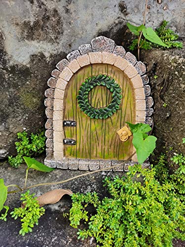 Muamax Fairy Garden Door Accessories Miniature Fairy Doors Wall Indoor/Outdoor Mystical Door For Tree Trunk (Brown) #TOP4