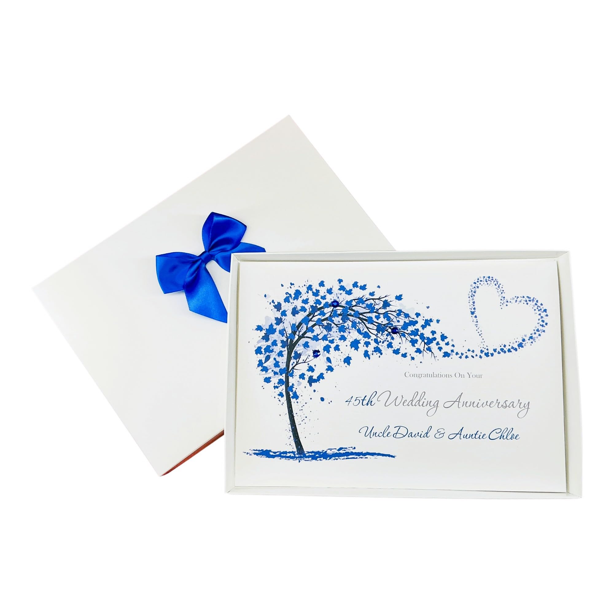 Aunt & Uncle 45th Wedding Anniversary Card Sapphire 45 Years - SH 171 — image 1