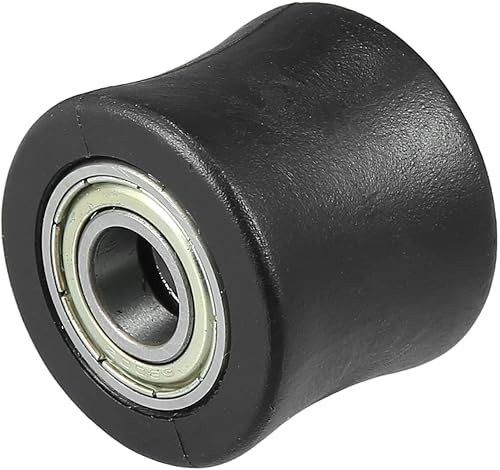 Motoforti Tensor de ajuste de cadena de transmisión de 0.394 in, guía de rueda de goma para bicicleta de calle, motocicleta, ATV, color negro