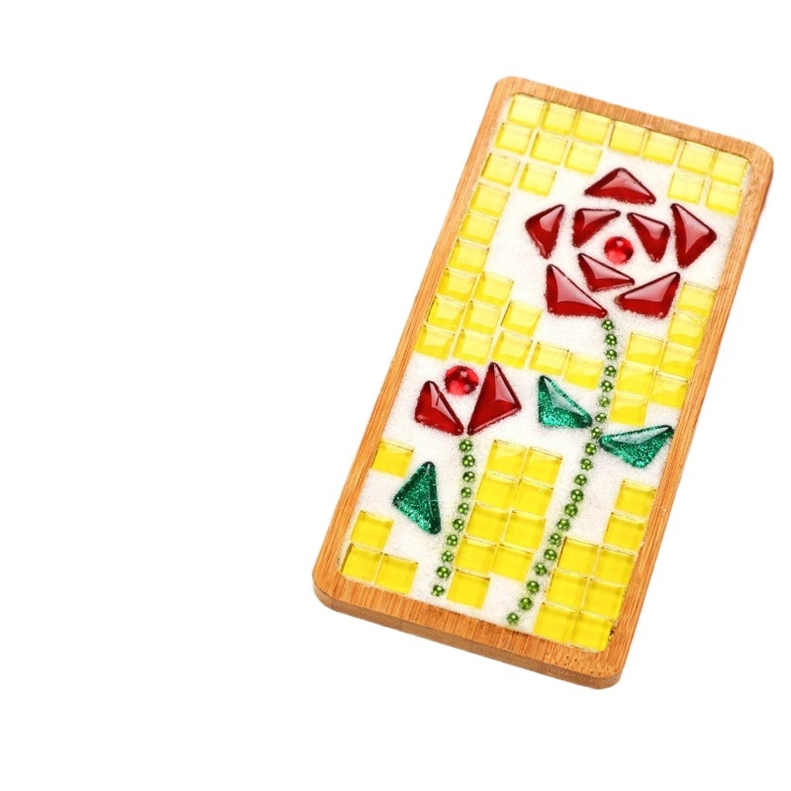 MTADSBKFP Mixed Colour Stained Glass Mosaic Tiles, Ceramics Multicolor Mosaic Tiles DIY Kit with Tools(Rect18x9yrg)