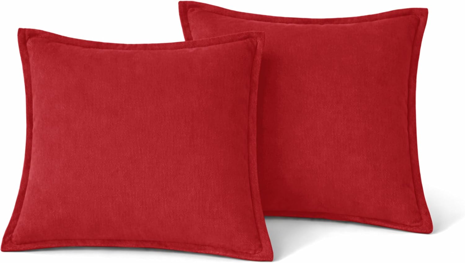 Native Fab Throw Pillow Cushion Covers 2 Pack, 20x20 Inches, Premium Quality, 100% Cotton, Durable, Washable, Square Pillow Cases, Great for Holiday Decor, Sofa, Bedroom, Couch, Living Room, Red