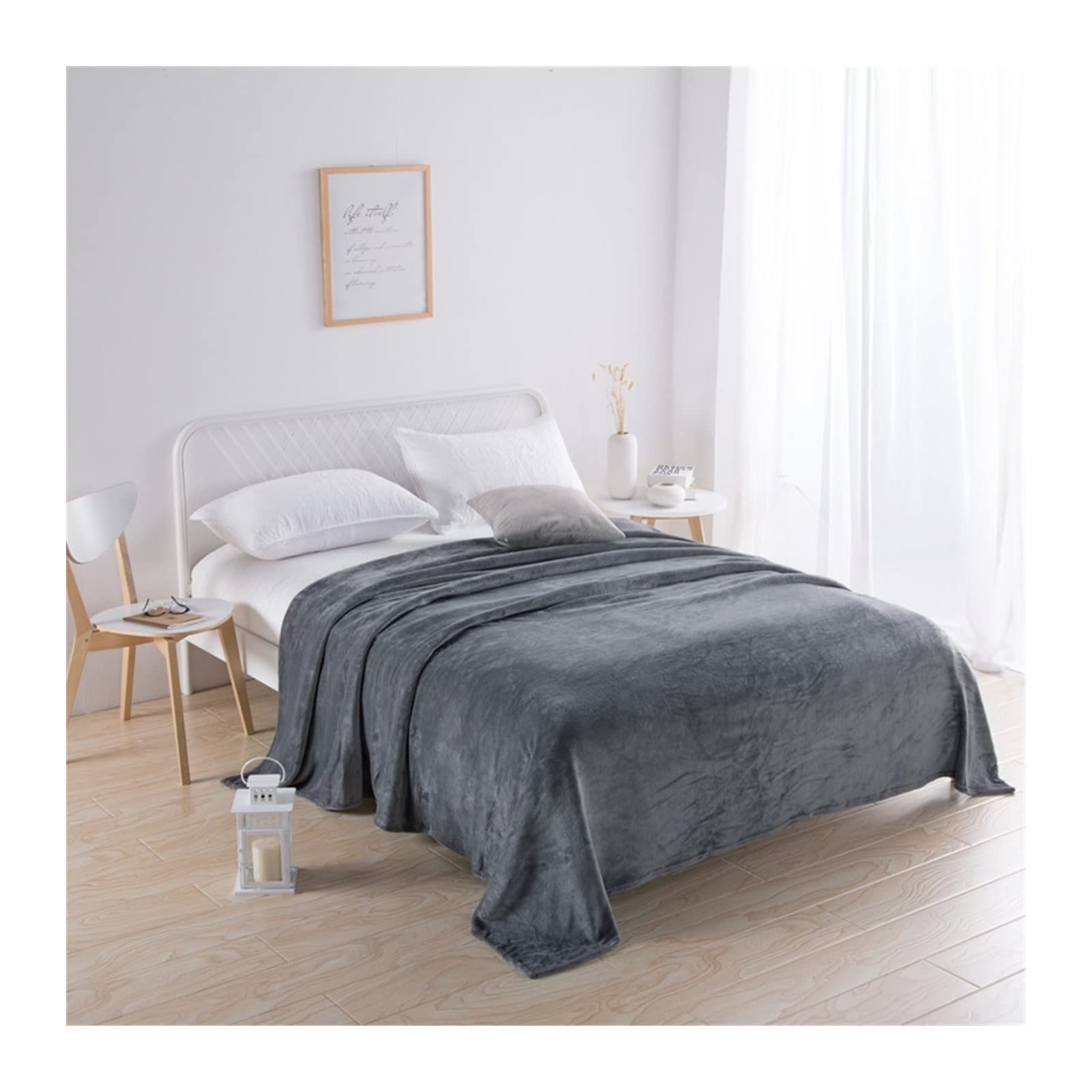 EBzvblxm Cooling Blanket for Summer, Cooling Winter Plaid Blanket Multicolor Multiple Sizes(Dark Grey,200X230 CM)