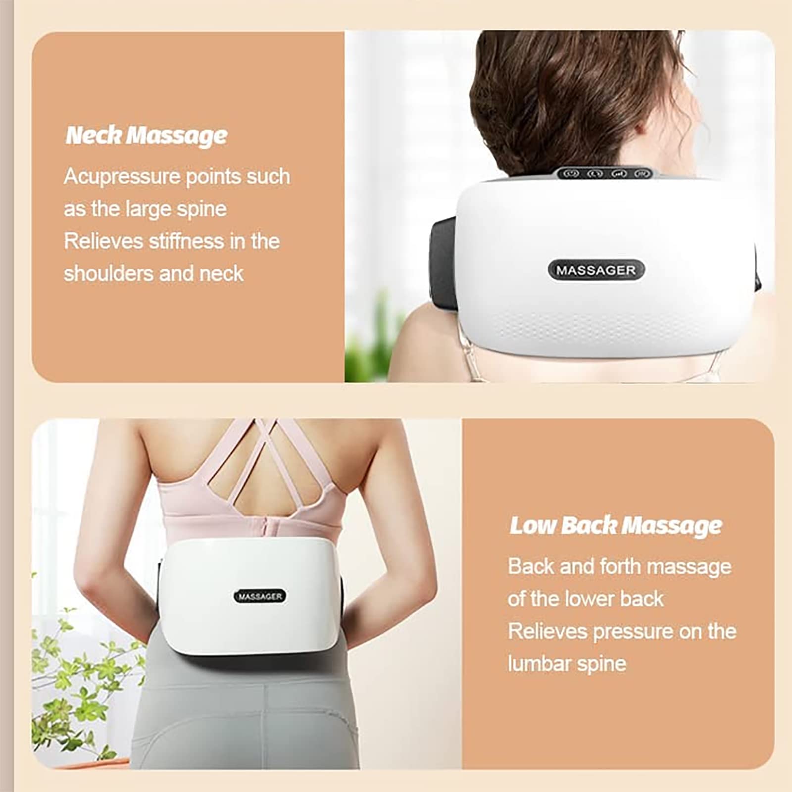 Massaggiatore Addominale, Cintura Elettrica, Massaggiatore Cordless per Pancia con 3 modalità di Massaggio, Riscaldamento Rapido ON/off, a Pagamento, per Cure Gastrointestinali
