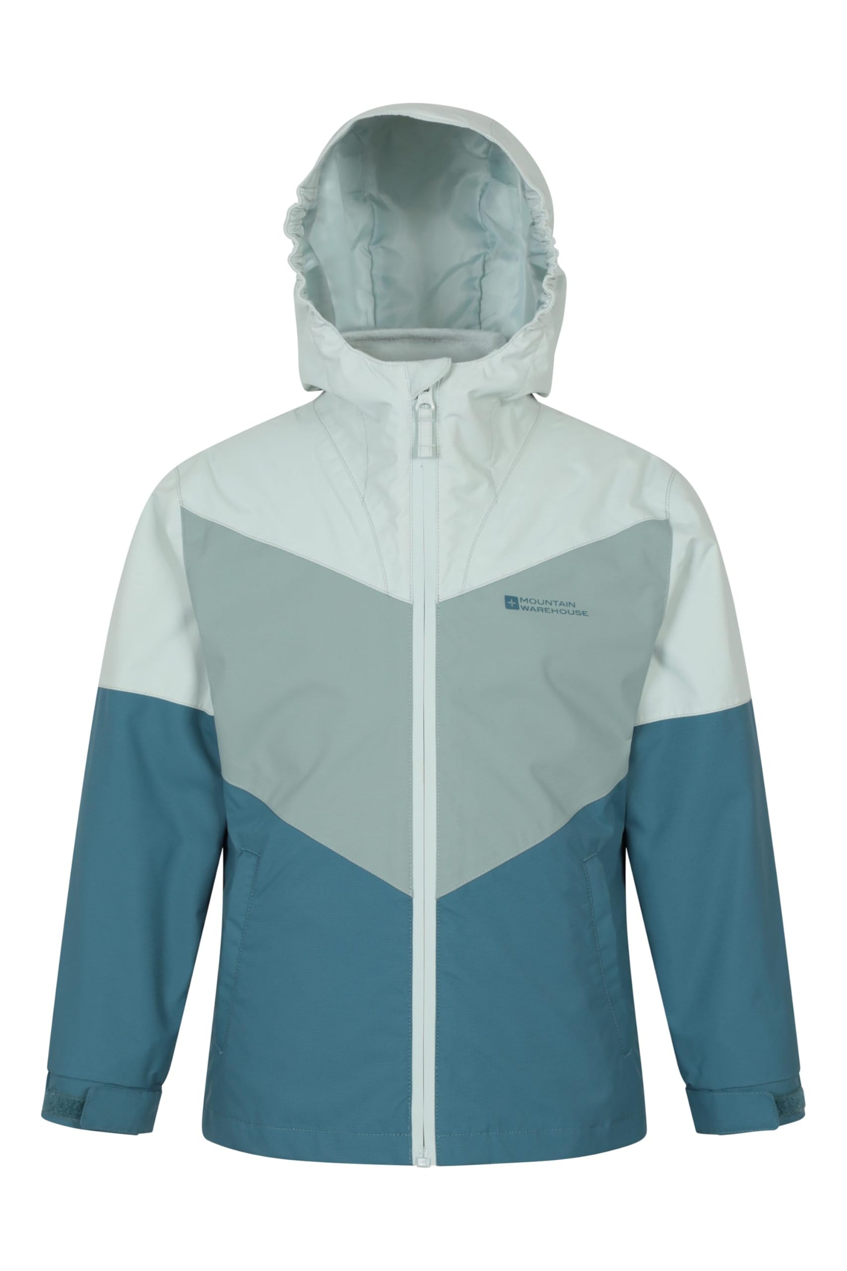 Mountain Warehouse Teal Lightning 3 In 1 Kids Waterproof Jacket - Taped Seams Triclimate Jacket, Detachable Hood, Inner Fleece Kids Coat - For Spring Summer, Walking Kids Size 2-3 Years