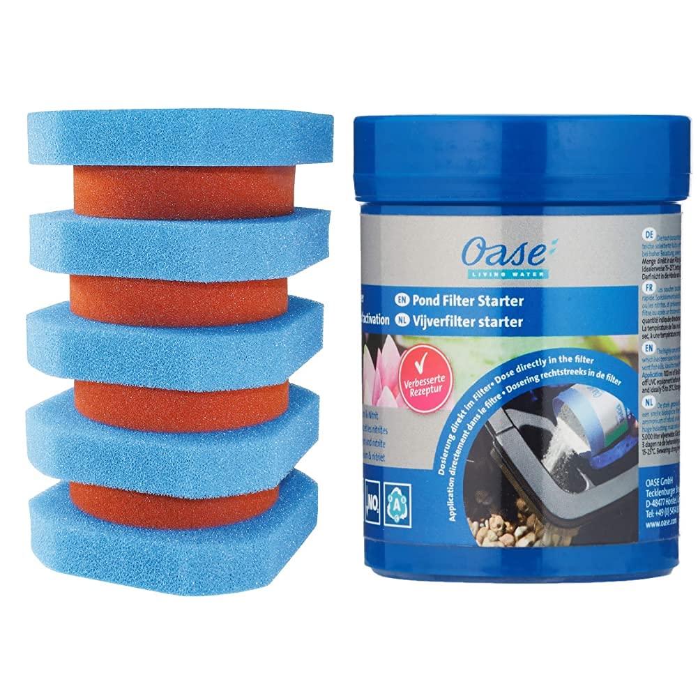 Kit Oase Filtoclear 11000 : mousses de rechange 56111 et activateur BioKick 51277 pour bassin