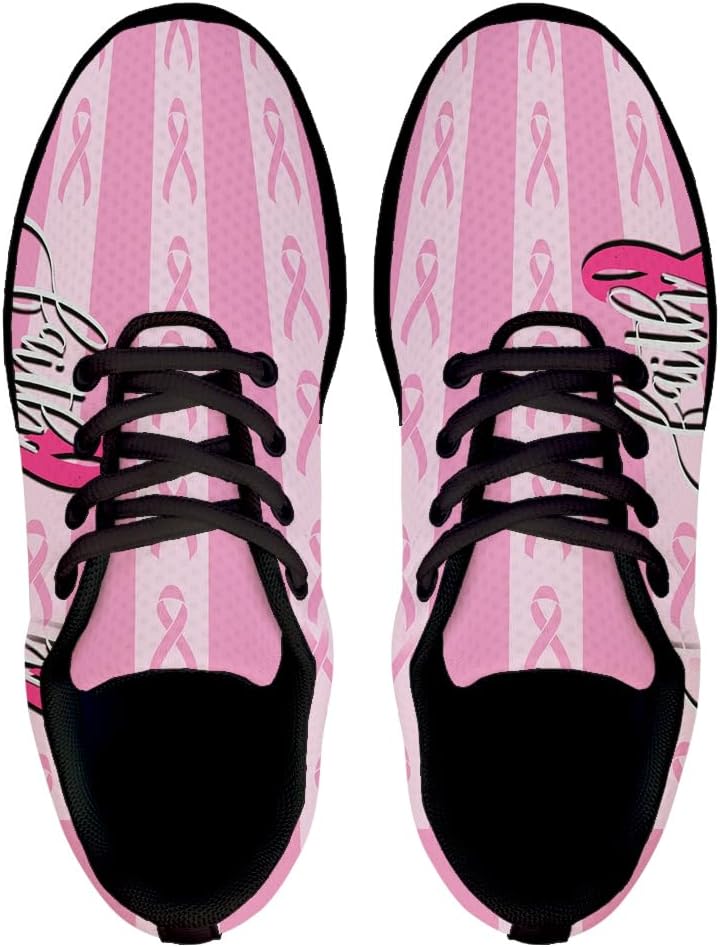 Breast Cancer Awareness Shoes for Women Men Trail Running Casual Fashion Sneakers Slip-on Tennis Shoes