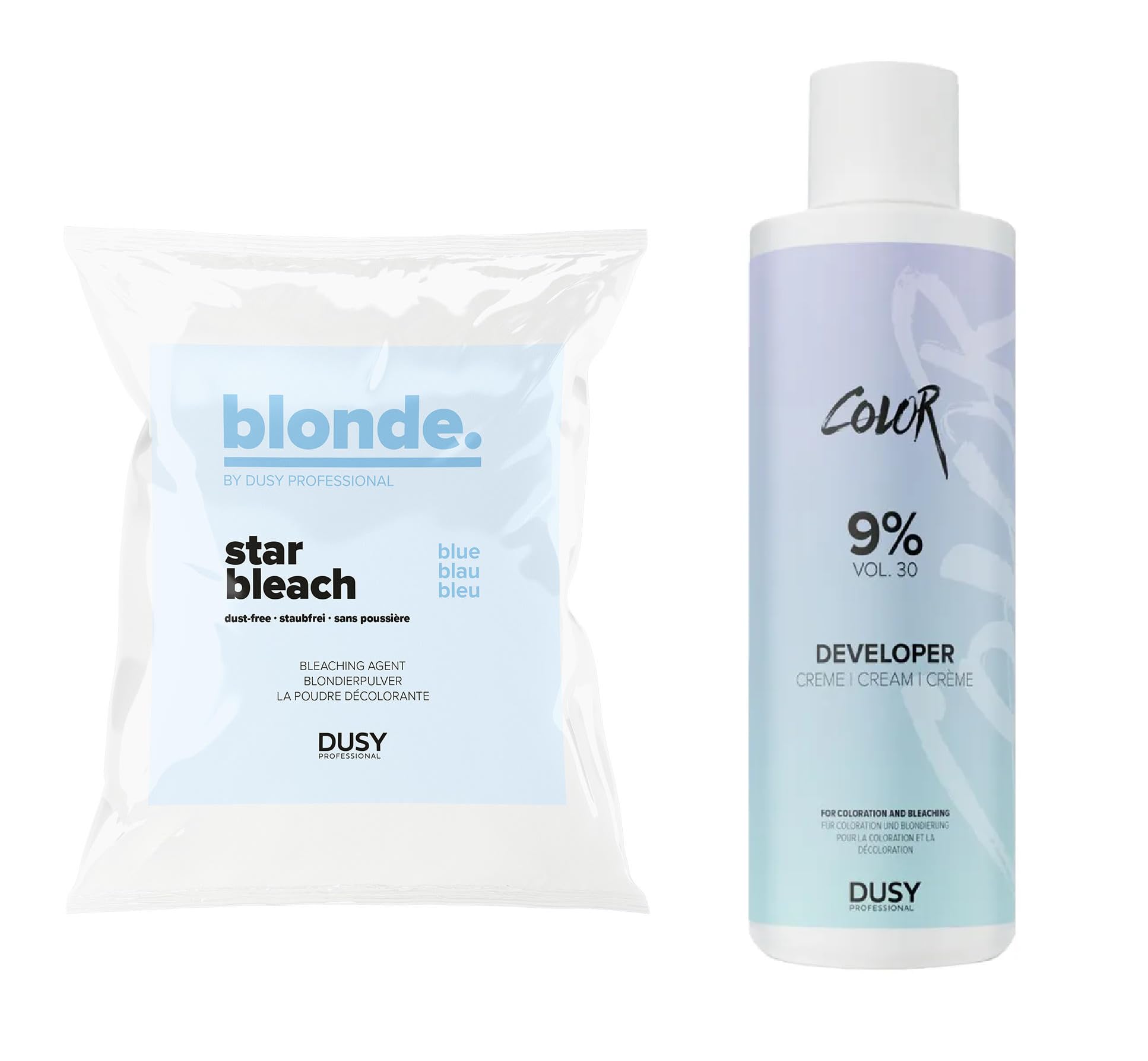 Dusy Star Bleach Blondierpulver 500g im Beutel + Dusy Professional Creme Oxyd 1000ml 9%