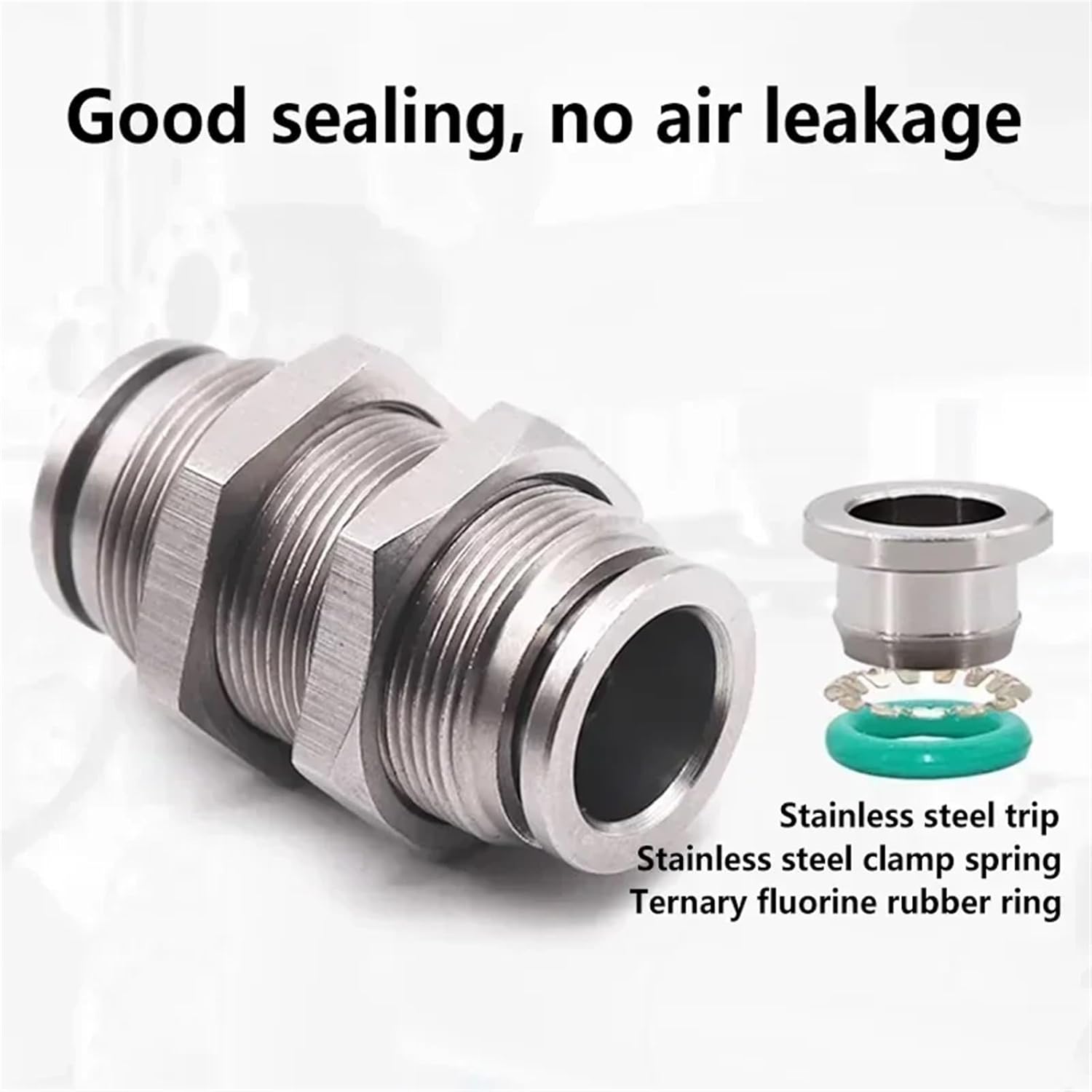 304 Stainless Steel Pneumatic Hose Coupling PM 4/6/8/10/12mm Air Tube Connector 1/8 1/4 3/8 1/2 BSP Quick Release Pipe Fittings (Color : PM-8, Size : 10 pcs)