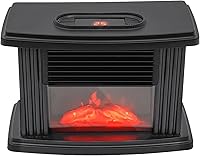 Vista 1 de Chimenea eléctrica portátil con efecto de llama realista 3D, estufa de calentador independiente interior para uso en interiores, 1000 W