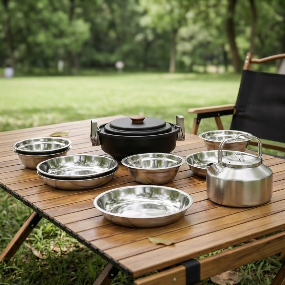 Set Cucina per portatile Antiaderente per 3-5 Persone Set Cucina