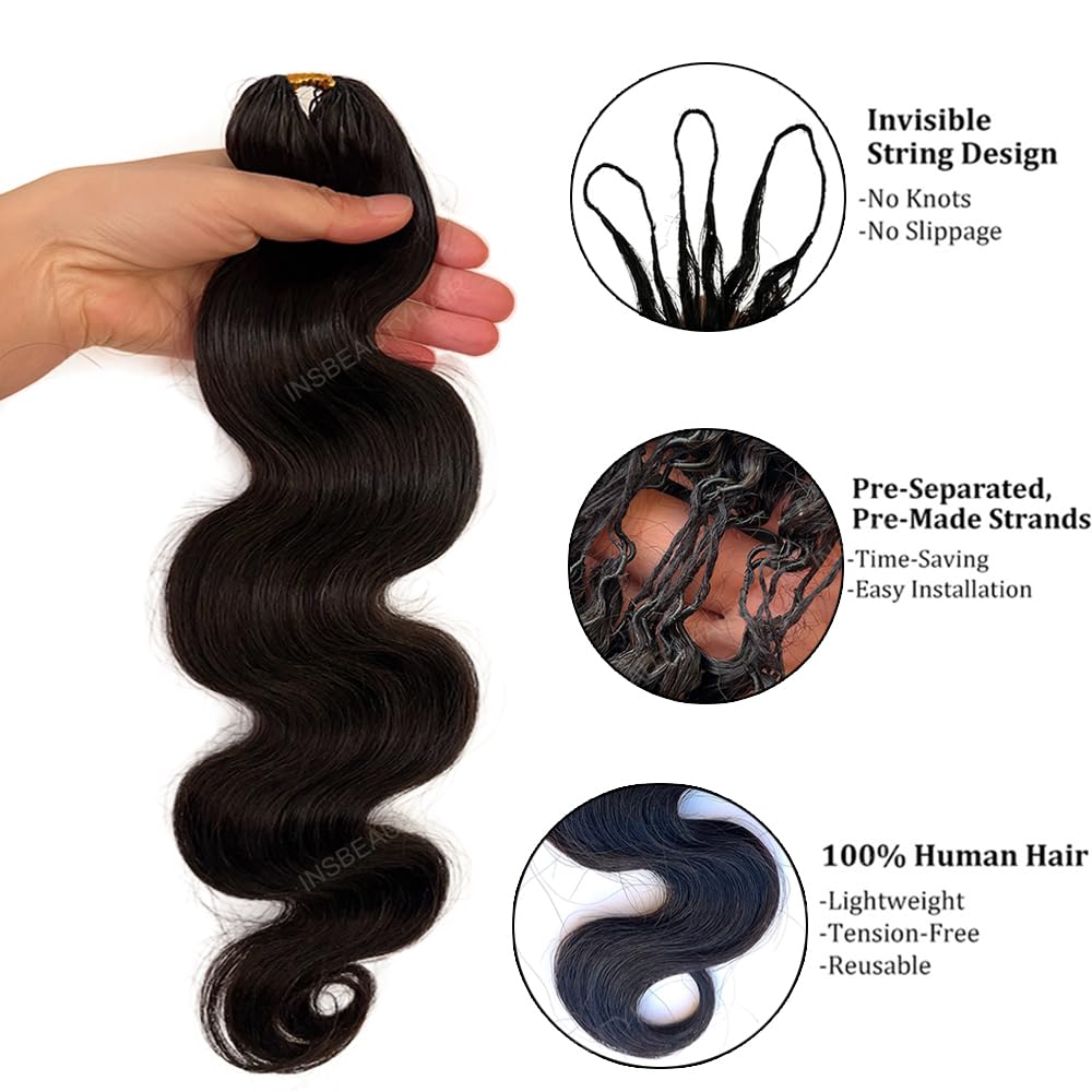 Amazon.com : Body Wave Feather Crochet Human Hair Extensions  display picture 3