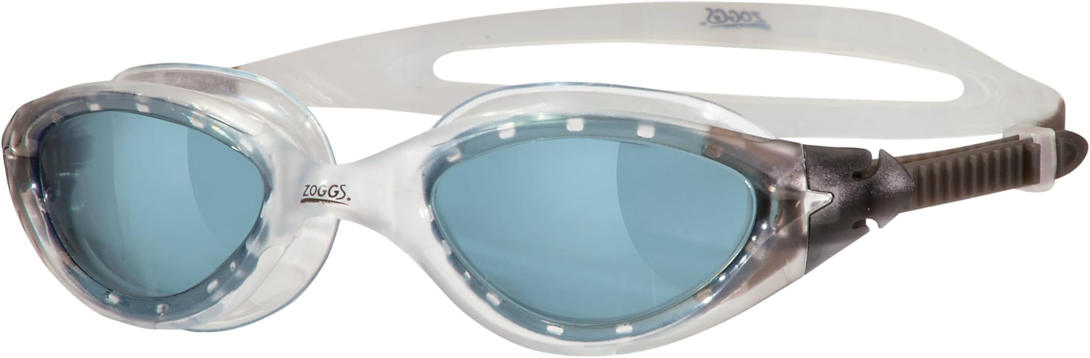Zoggs Panorama Swim Goggles with tinted lenses - Anti-Fog, UV Protection, Quick Adjust Strap, Wide Vision Adult Swimming Goggles