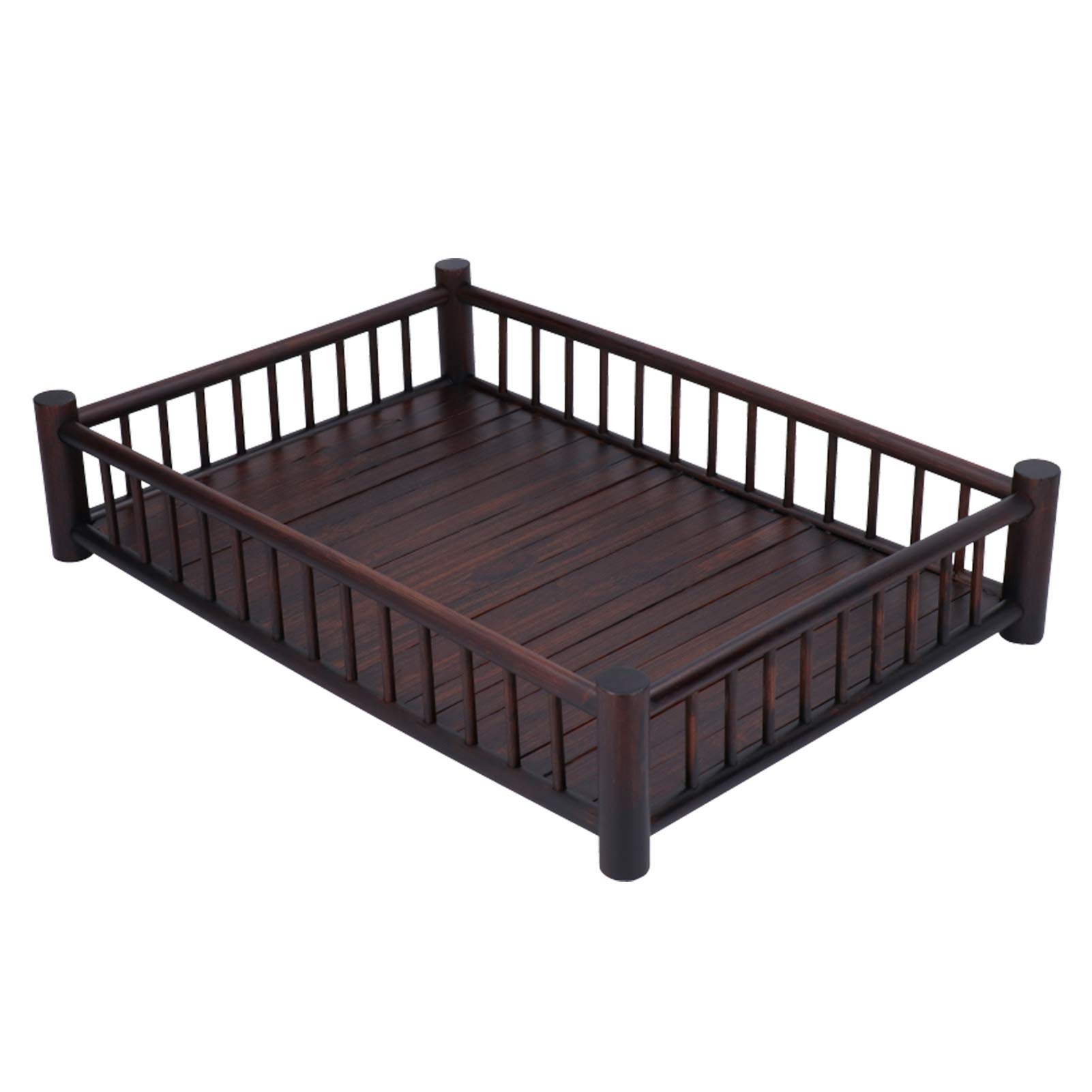 Bandeja de té de bambú 43 X 30 X 9,3 Cm para juego de té Kung Fu y almacenamiento de cocina