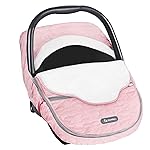 Yoofoss Baby Car Seat Cover Winter Carseat Canopies Cover to Protect Baby from Cold Wind, Super Warm Plush Fleece Baby Carrier Cover for Infant Boys Girls (Pink)