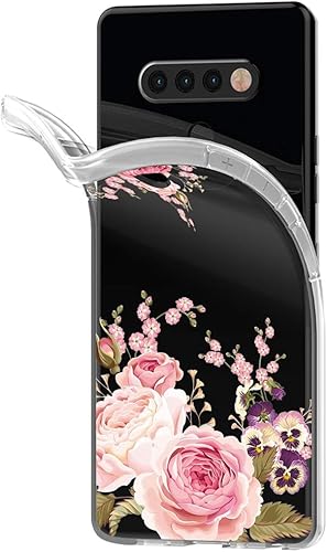 Miniatura 5 de Funda de teléfono para LG K51 (versión 2020), para LG K51 funda para niñas, delgada, a prueba de golpes, con patrón floral transparente, suave,
