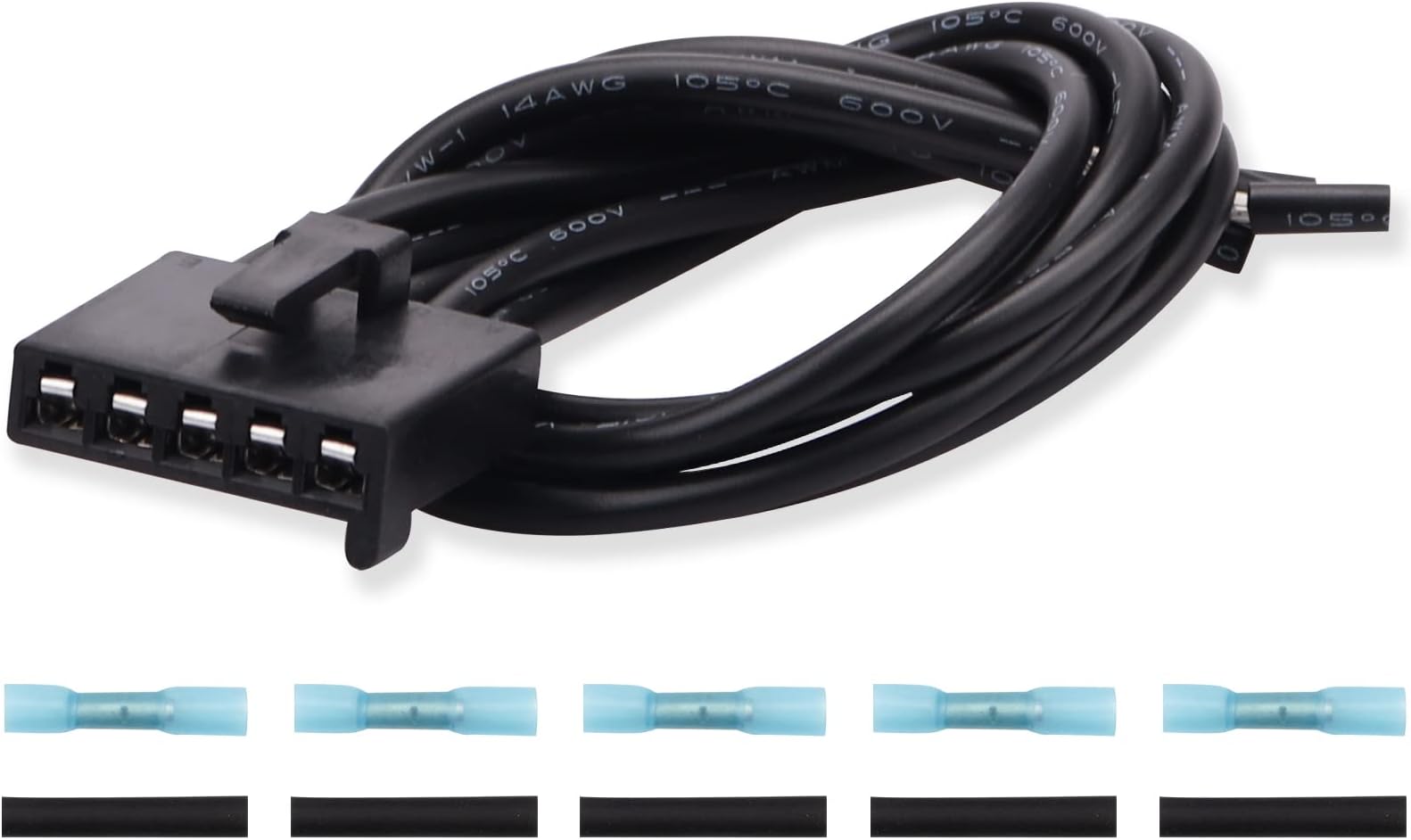 WPT1285 645-512 Blower Motor Resistor Connector Wire Assembly, AC Fan Blower Wire Harness Pigtail Compatible with 2010-2015 Ford Fusion, 11-14 Lincoln MKZ Base Hybrid, 10-11 Mercury Milan
