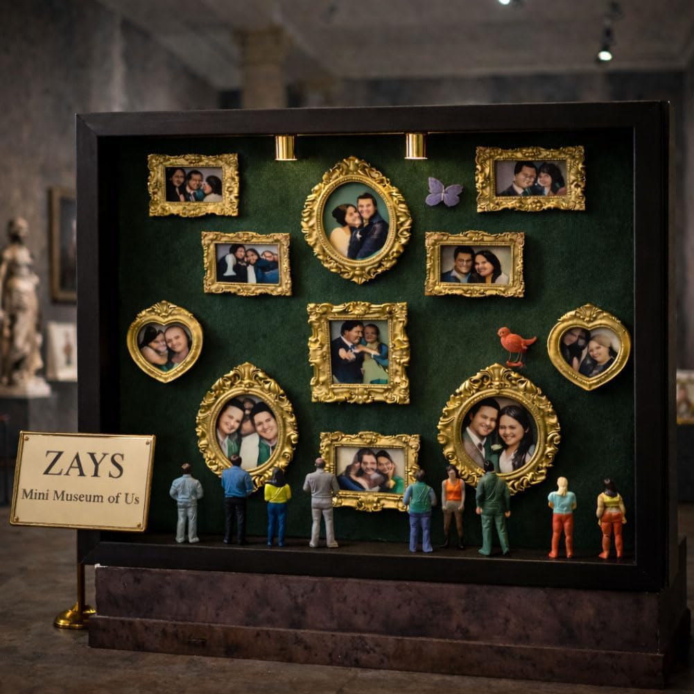 MiniMuseum of Us,DIY MiniMuseum Silhouette Box,Personalized of Us Frame,Life in Box Frame Travel,Shadow with Miniature Figurines Frames,Photo DIY Simple Assembly for Anniversary,Wedding & Home Decor