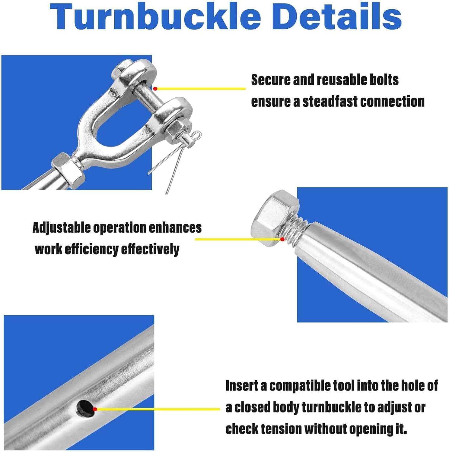 150ft Black PVC Coated Galvanized Clothes Line Pulley Kit with 1/2" 304 Stainless Steel Turnbuckle