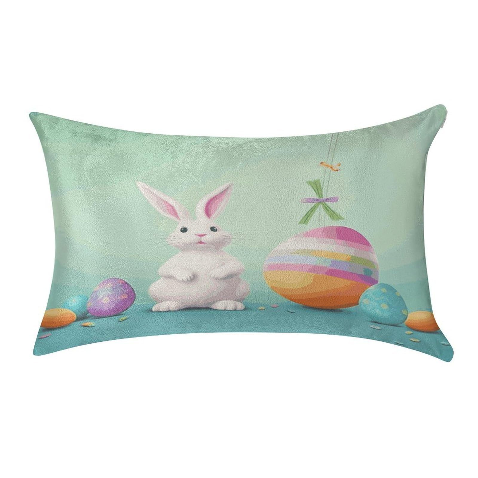 Btcowzrv Style Happy Easter Egg Rabbit Pillow Cover Pillow Case Pillowcase