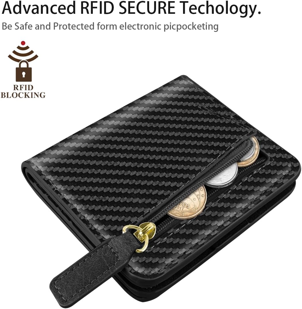 Small Carbon Fiber Wallet Thin Credit Card Holder Pocket Mini Purse image 3