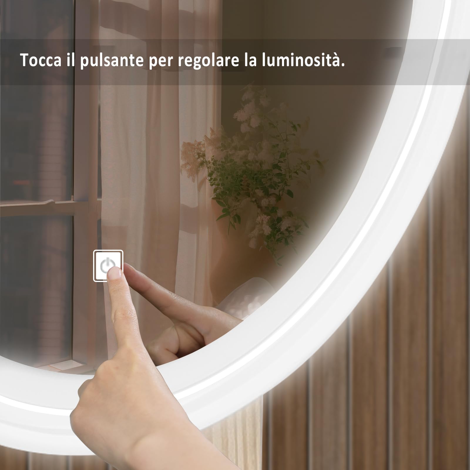 YU YUSING Toeletta con Luci LED, Tavolo da Trucco con Specchio e Sgabello, 4 cassetti e Comodino Rimovibile, Postazione da Trucco, Comodino Camera da Letto, Consolle da Trucco