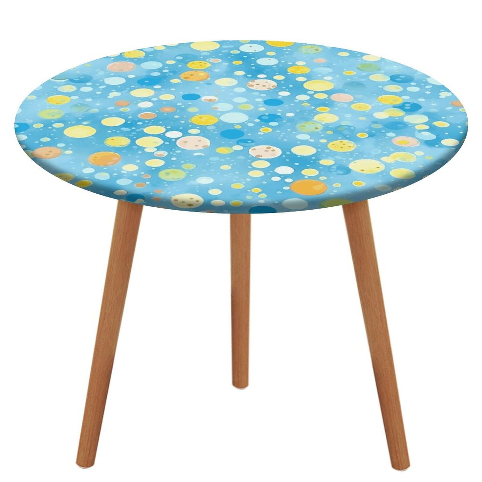 Nappe ronde ajustée imperméable et lavable à élastique protection table de jardin anti-vent