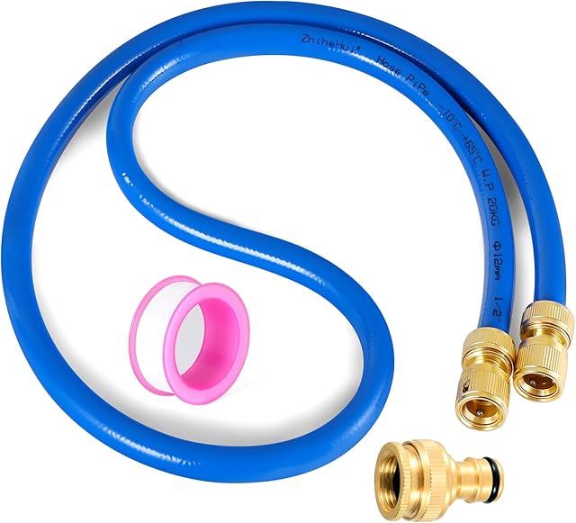 Garden Hose Reel Hose Connection KitGarden Hose with 2 Brass ConnectorsPipe Extension to Connect Hose Reel to Your Tap