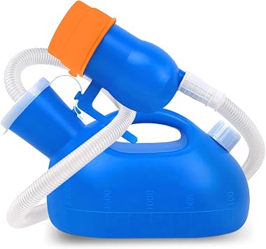 Portable Urinals for Men Spill Proof, OOCOME Upgrade Male Urinal Bottle Spill Proof for Seniors, Bedside Urinal with Soft Funnel & Long Hose, for Hospital Wheelchair Bedridden Car and Travel Use