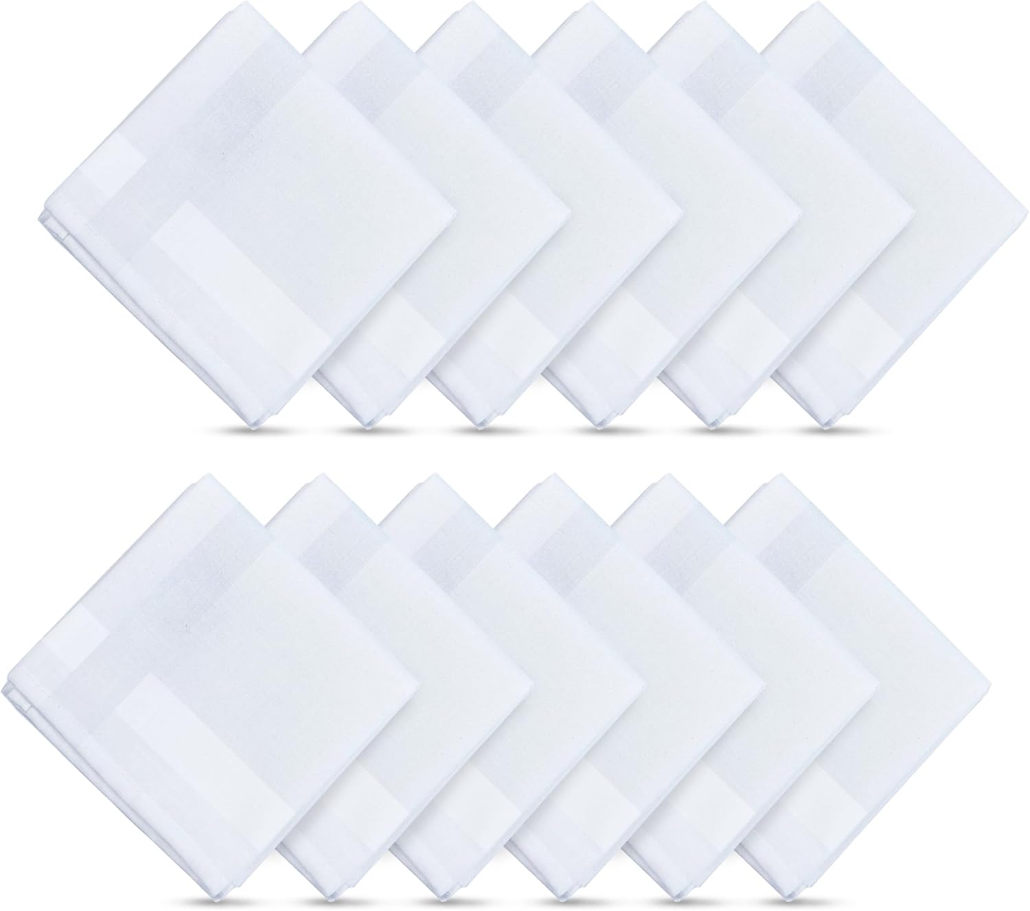 F|B 24" 12 Pack Handkerchief Men - Cotton Handkerchiefs Men - Pañuelos Para Hombres - Mens Handkerchiefs, Hanky White Handkerchief Bulk Men's kerchiefs