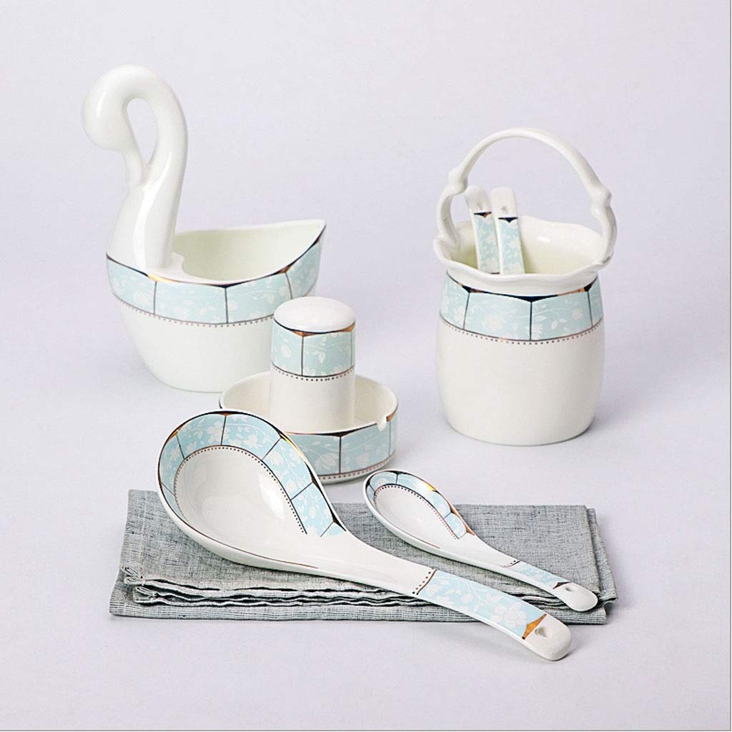 Louche À Soupe-Petites Cuillères En Céramique Pour Cuillères À Dîner, Peut Être Utilisée Dans La Cuisine, Le Restaurant, L'Hôtel Gadget Pratique/6 Pack/A