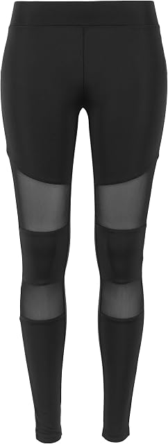 Urban Classics Damskie legginsy Tech Mesh spodnie do jogi, fitnessu, długie spodnie sportowe z wstawkami z siatki w wielu kolorach, rozmiary XS - 5XL