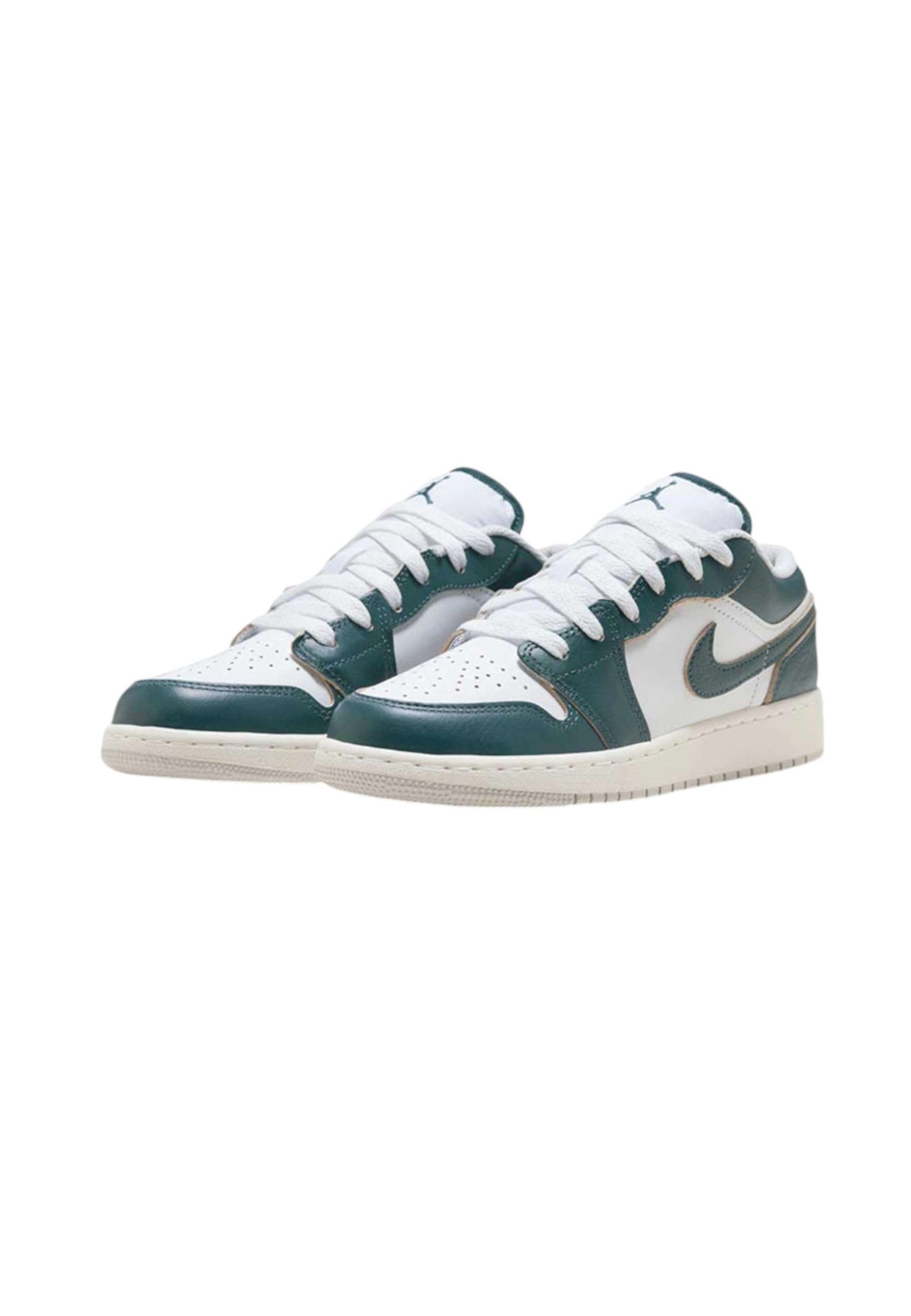 Air Jordan 1 Low SE Big Kids' Shoes (FQ8041-300, Oxidized Green/White/Sail/Oxidized Green) Size 6