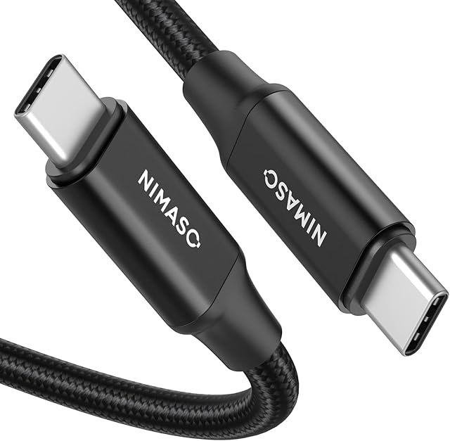 NIMASO USB C to USB C 3.1 Gen2 Fast Charge Video Cable(6.6ft/2m), 100W 5A 10Gbps Fast Data Transfer, 4K Video Output for Samsung Galaxy S21/S20/Note20 Ultra 5G,iPad Pro 11/12.9,ipad mini 6,Macbook Pro