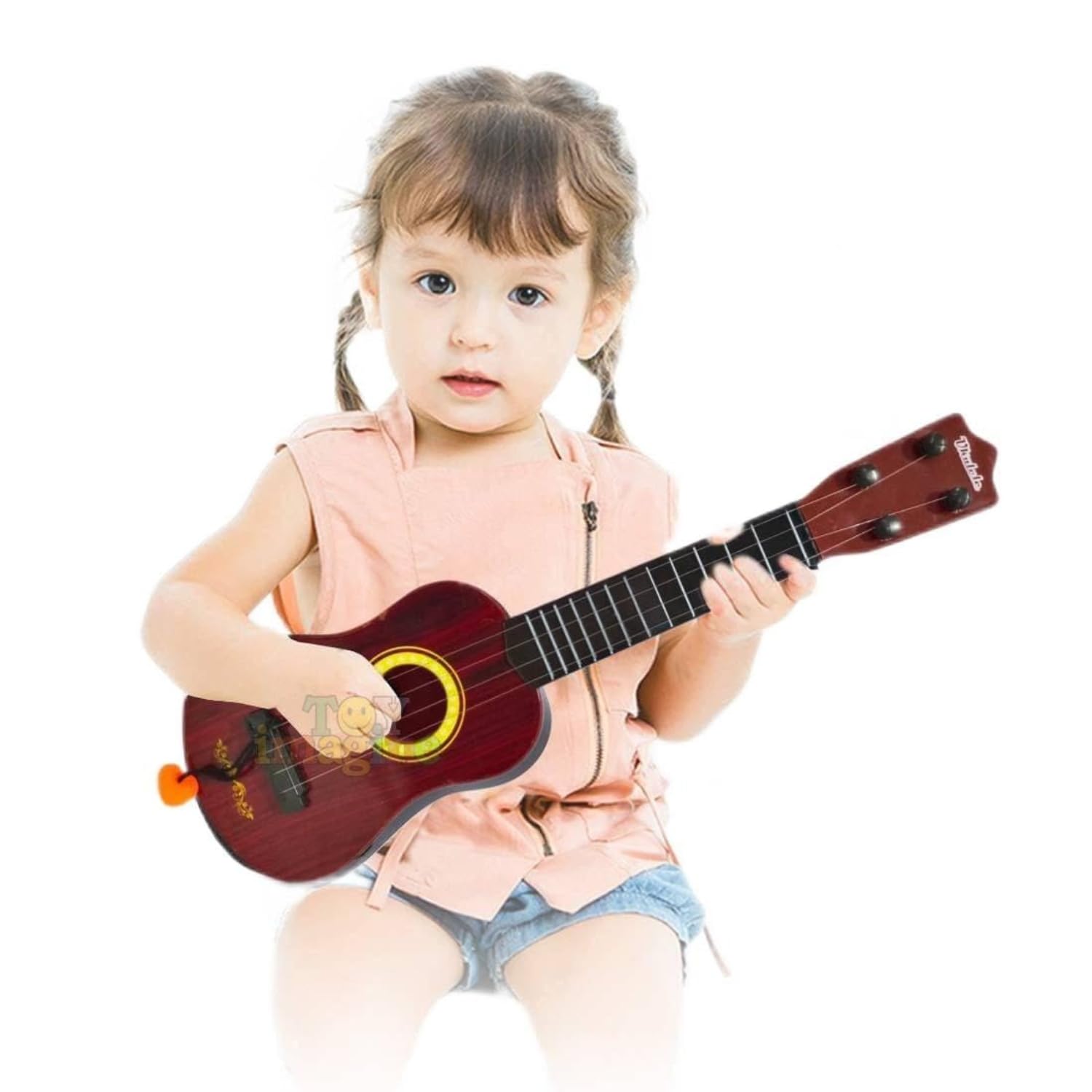 Toy Imagine 4 String Kids Guitar | 18" Musical Instrument Toy for Boys & Girls | Baby Ukulele Style Toy for 2-10 Years | Beginner Gift for Children | Mini Acoustic Learning Toy for Toddlers