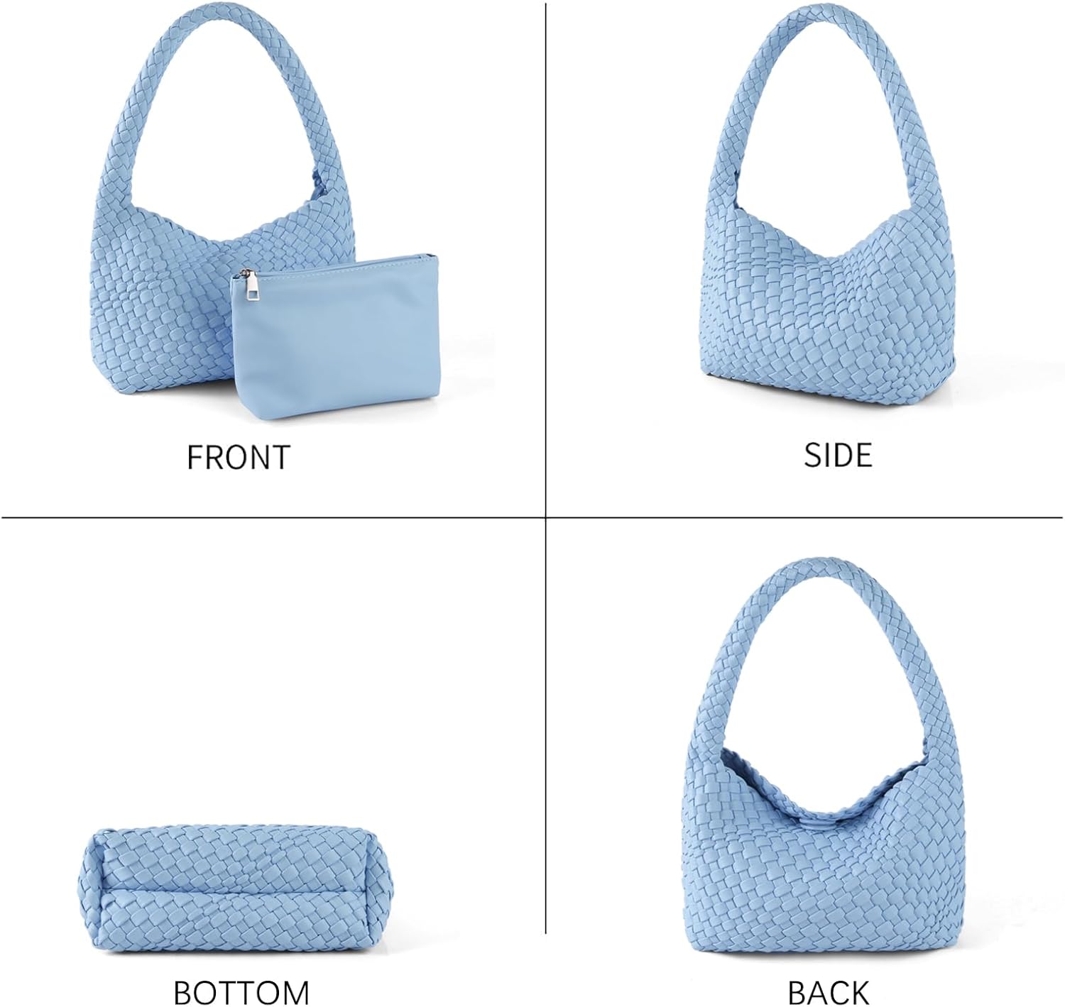 Handmade Woven Tote Bag - Women's Vegan Leather Shoulder Bag With Purses