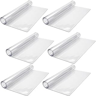 6 Pcs Nightstand Protector, Plastic Bedside Table Covers 15.8 x 23.6 Inch 1.5 mm Thick PVC Clear Table Cover Protector Coffee Tables Cover Multipurpose Clear Desk Mat Rectangle for Nightstand