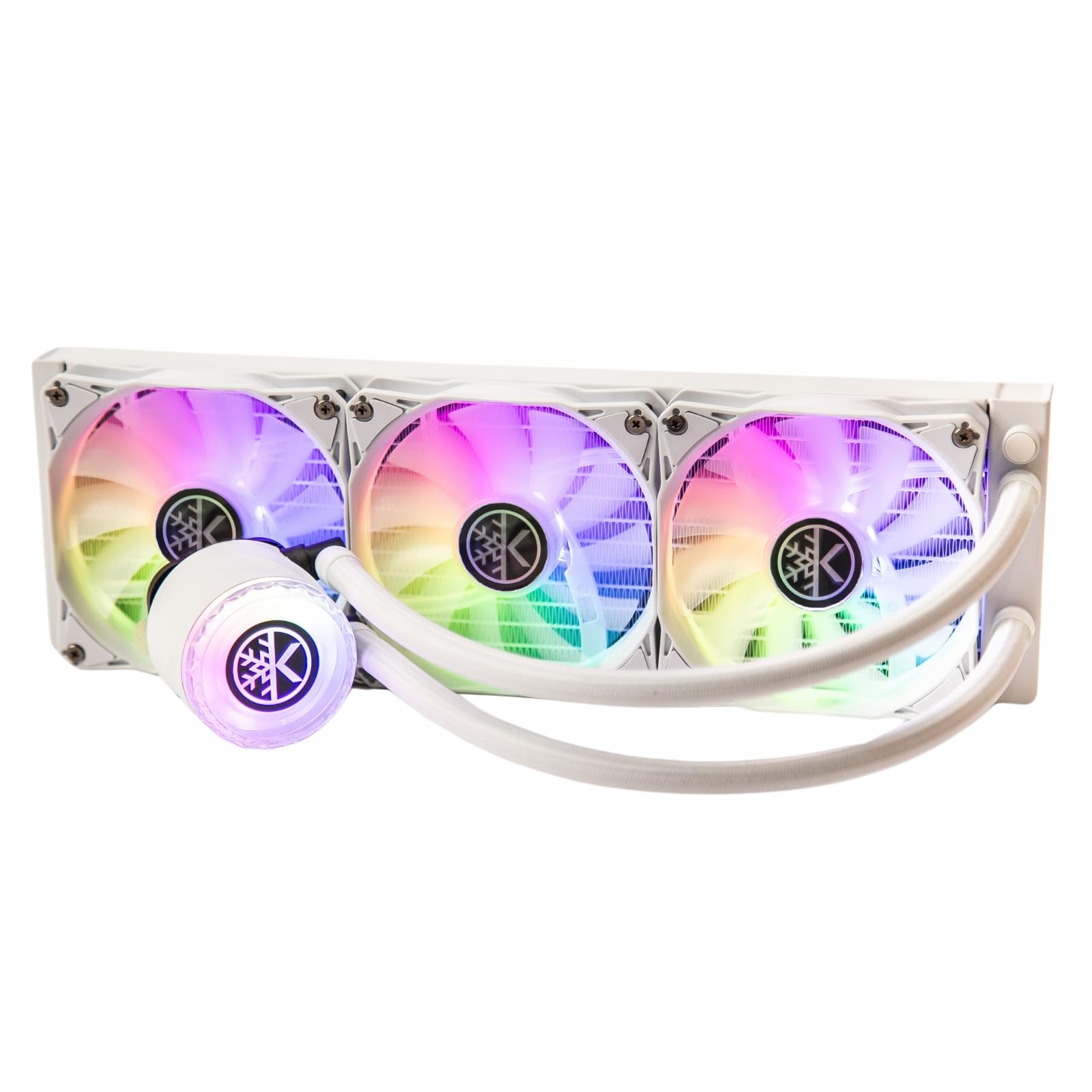 KING　COLE AVISO FIRE BLADE ホワイト KINGCOOL Aqua Freeze AIO Cooler 360mm Radiator Liquid CPU Cooler
