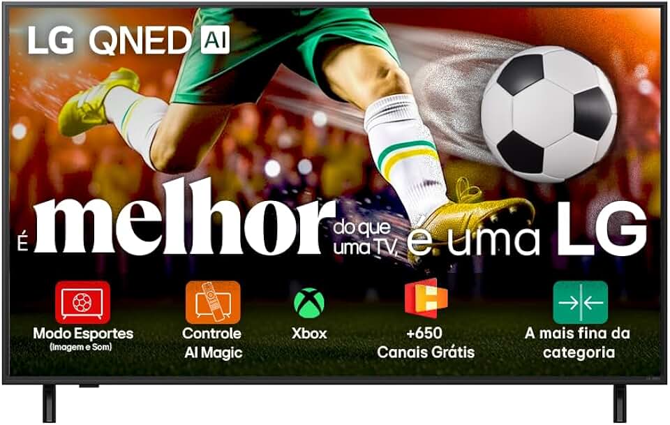 Smart TV 4K 65" LG QNED 65QNED82 Processador α7 AI Ger8 Ultra Slim Design Dolby Atmos Alexa Integrado WebOS 25