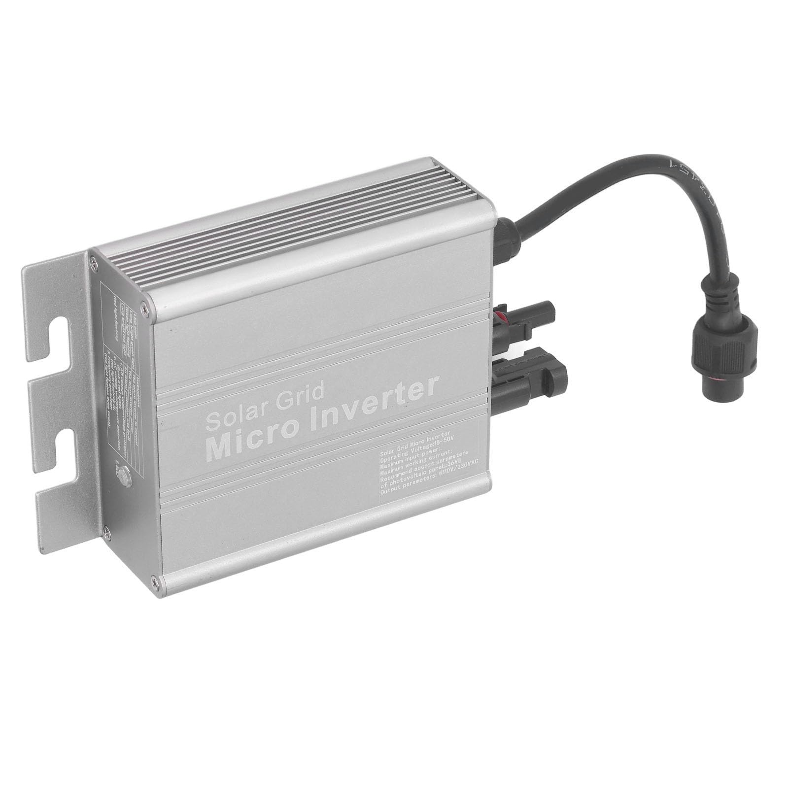 ViaGasaFamido Microinversor de Conexión a Red Solar Aleación de Aluminio Onda Sinusoidal Pura Inversor Conectado a Red 18 a 50V MPPT IP65 120V 230VAC para Panel Solar Uso en Cobertizo de RV en el